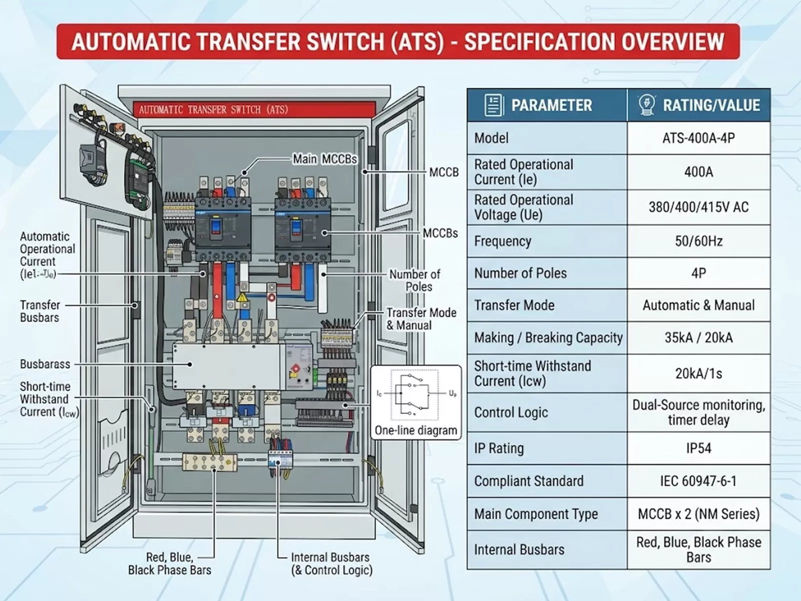 &iquest;Qu&eacute; es un gabinete de interruptor de transferencia autom&aacute;tica (ATS)? La gu&iacute;a definitiva